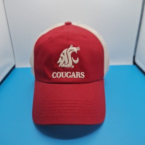 Washington State University Cougars Hat Cap Mesh Trucker SnapBack Red - Picture 1 of 7